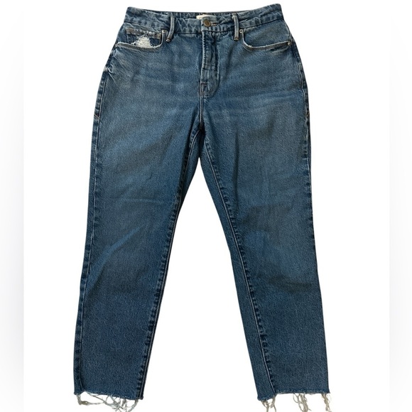 Good American Denim - GOOD AMERICAN high-rise straight leg tappered Denim Jeans size 2/26